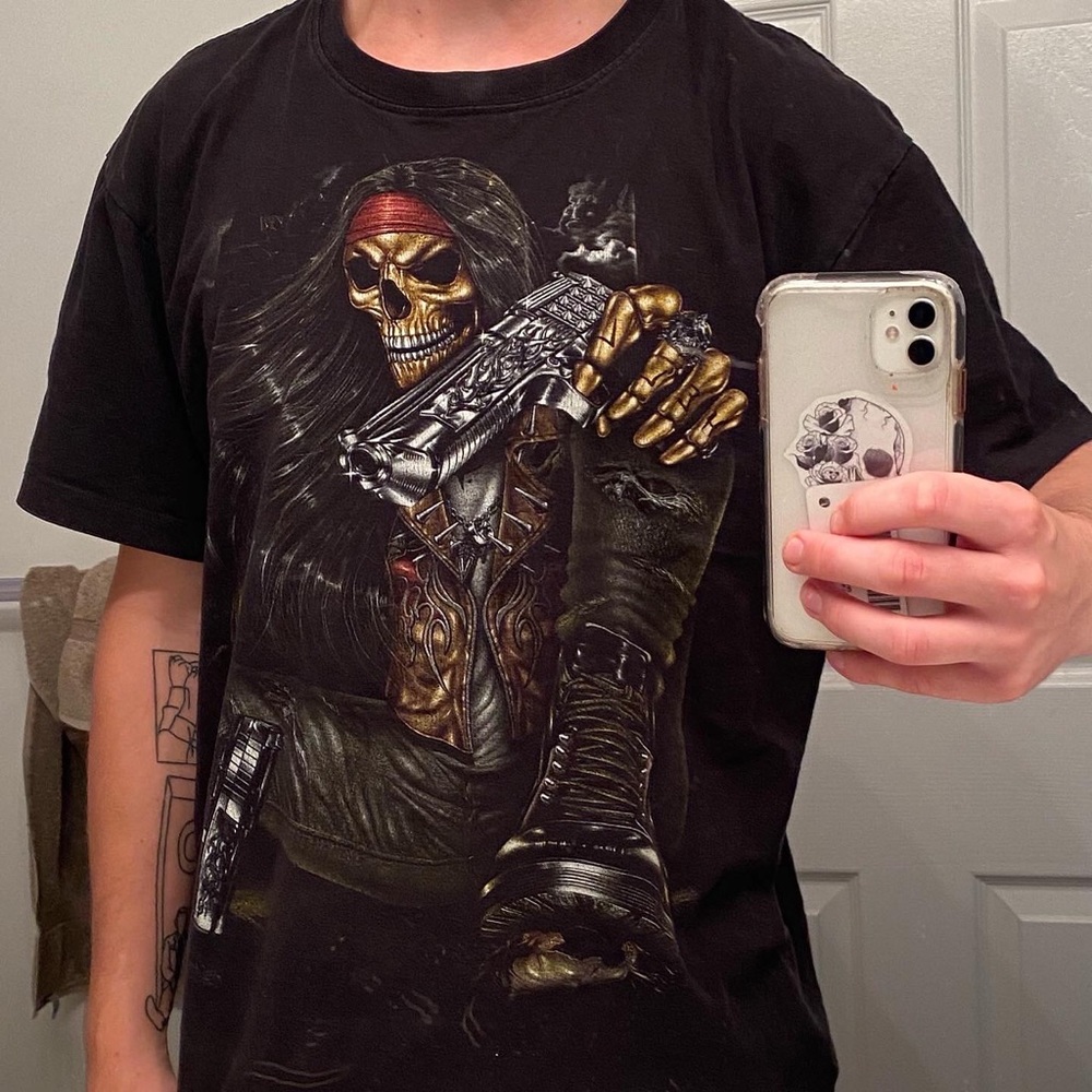 Rock Chang Skelton gun double-sided Graphic tee - SIZE MEN’S L